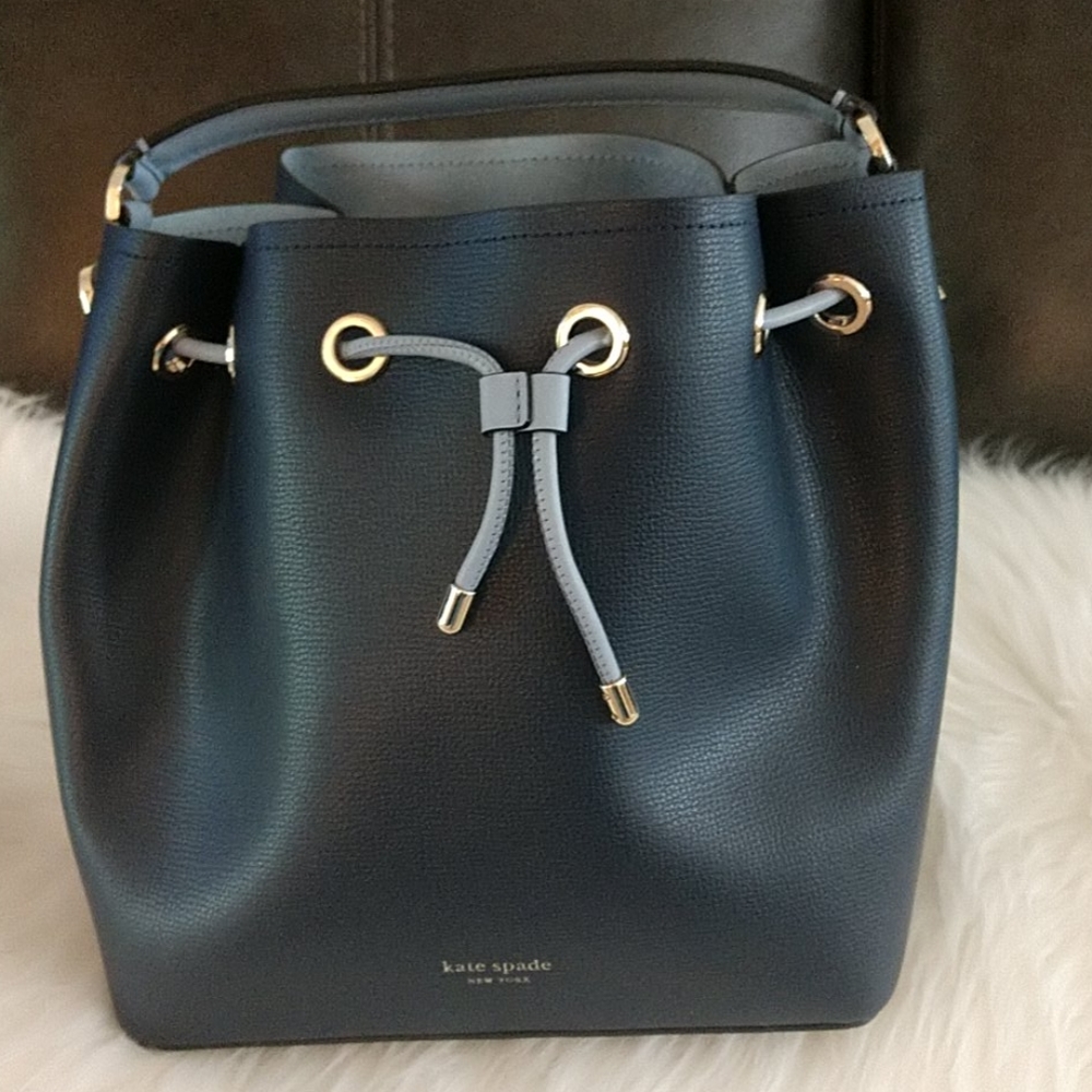 Kate Spade navy blue bucket bag NWOT!